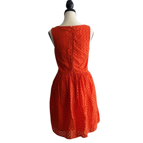 OLD NAVY ORANGE EYELET COTTON DRESS, SZ.8 - Picture 3 of 6